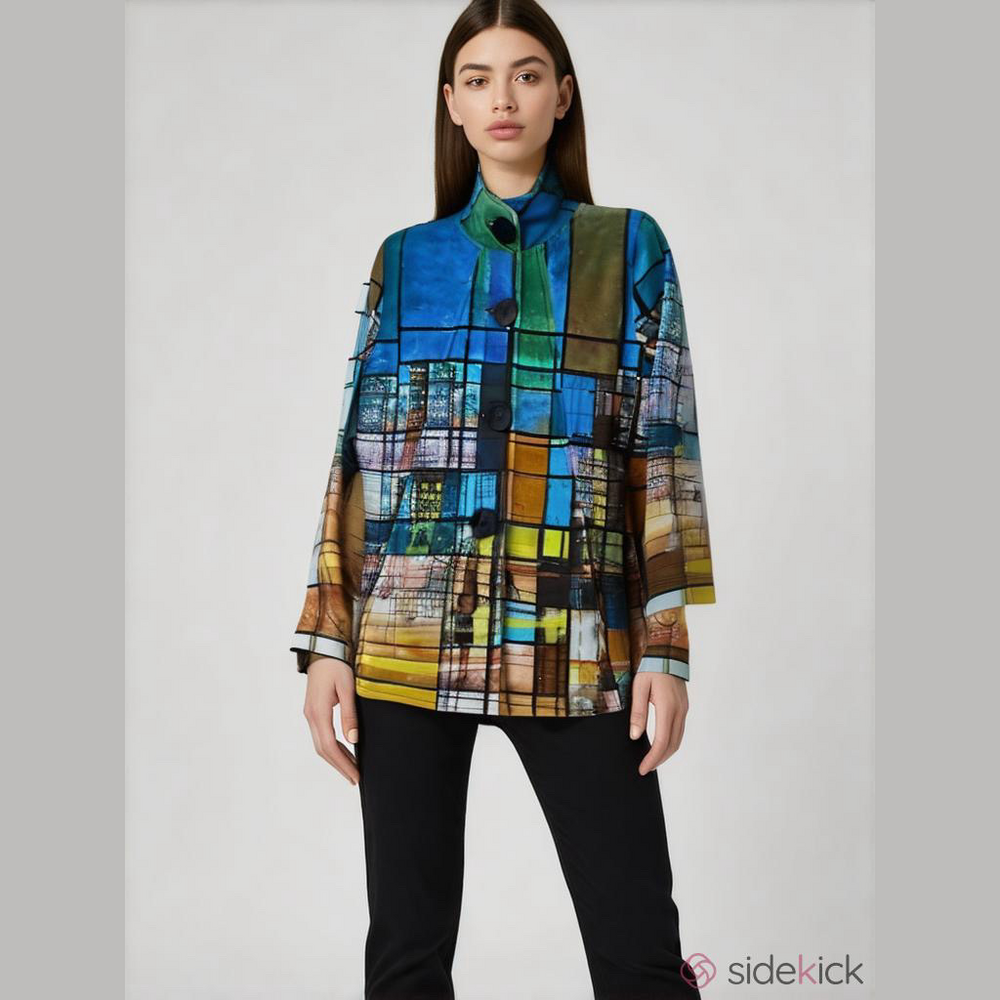 DOLCEZZA Colorful Geometric Blazer NWT